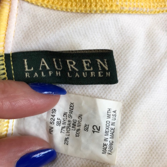 Lauren Ralph Lauren Yellow Strapless Swimsuit, 12 - Picture 3 of 5